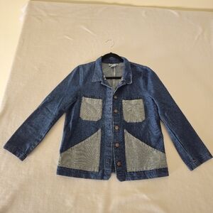 CARLEEN made In The USA Denim Jacket with Contrast Pockets Size M